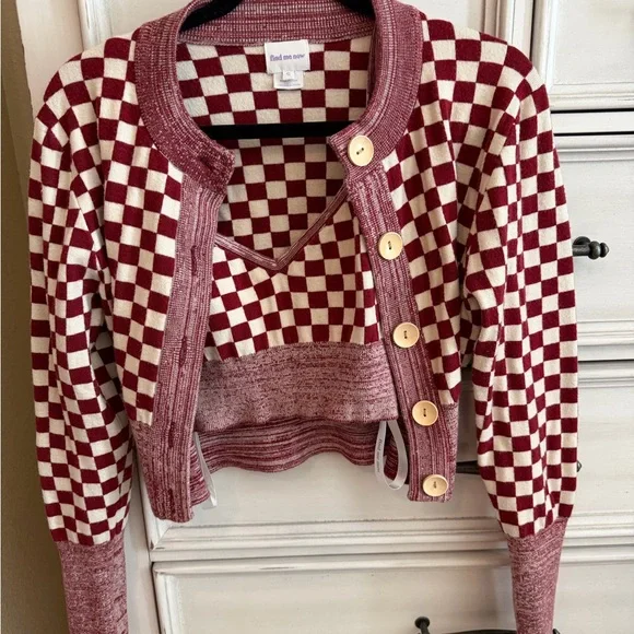 Find Me Now checkered sweater set - Picture 1 of 3